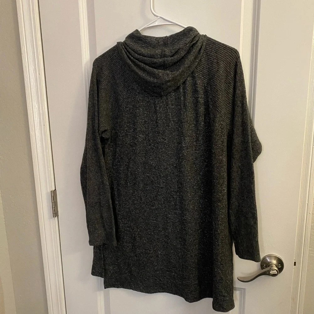 cupio hooded slate grey long sleeve sweater size M - Picture 4 of 4